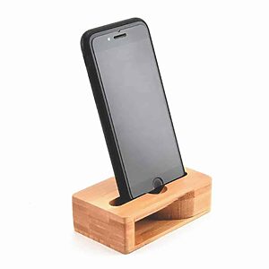 Ampliphone Bambu Natural Personalizado Brindes