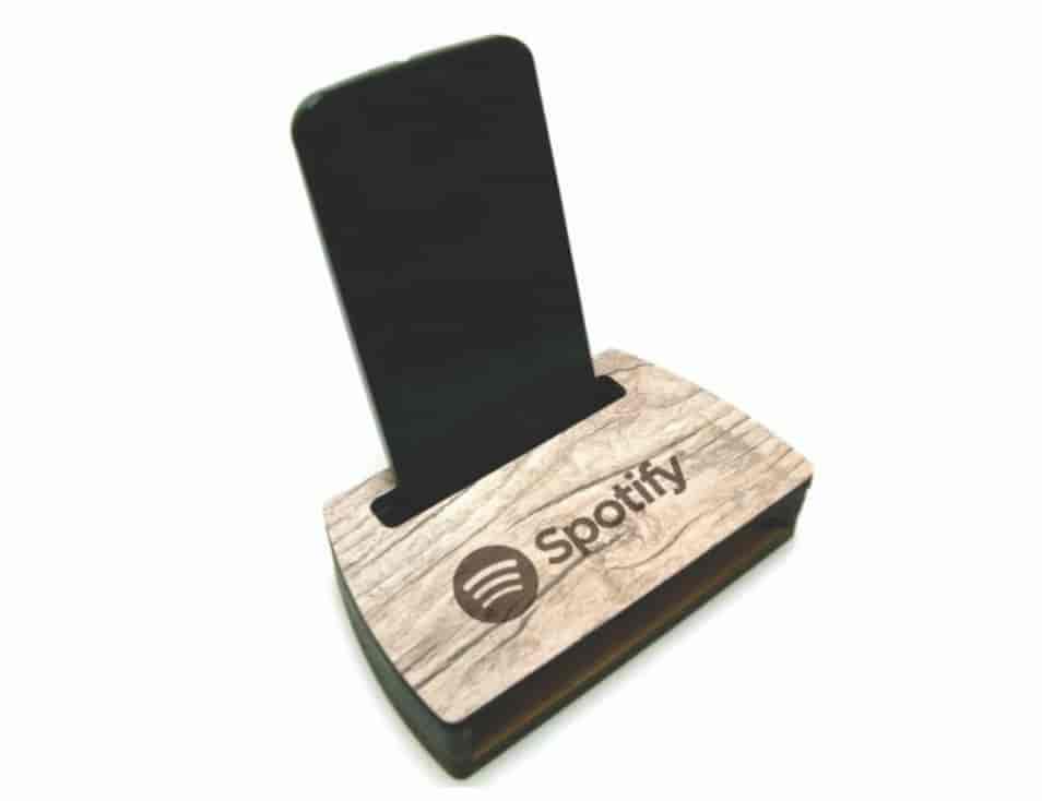 Ampliphone Mdf Wood Personalizado Brinde