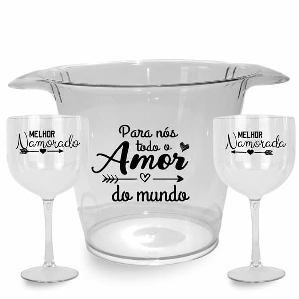 Balde de Gelo Personalizado para o Dia dos Namorados