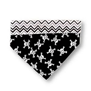 Bandana Dupla Face Caveira Preto e Branco Personalizada