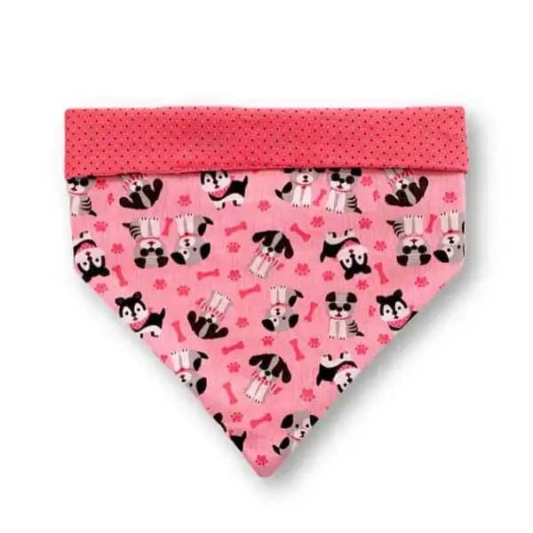 Bandana Dupla Face Puppy Rosa Personalizada Brindes