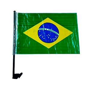 Bandeiras Plásticas do Brasil com Suporte para Carro Brinde