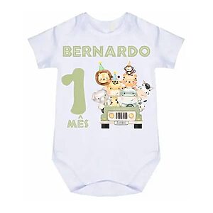 Body Bebe Personalizado Mesversario Safari