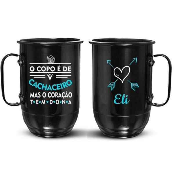 Caneca de alumínio personalizada casal