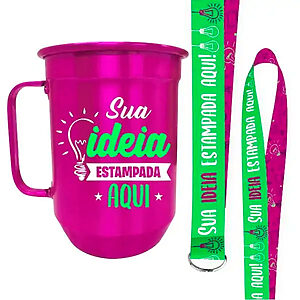 Canecas de Alumínio Personalizadas com Cordão Unidade