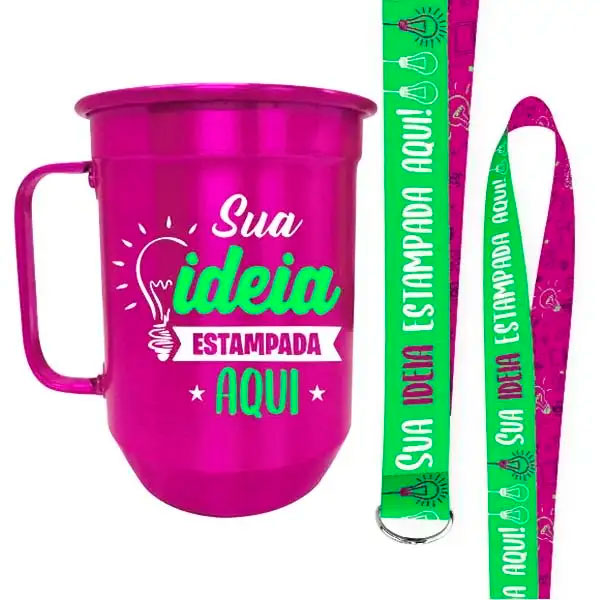 Canecas de Alumínio Personalizadas com Cordão Unidade