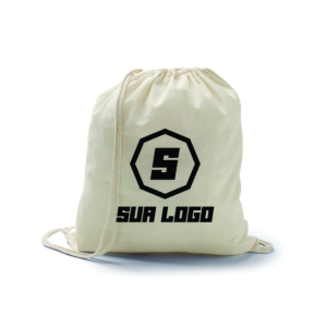 50 Unid Mochila Saco Algodão Cru Personalizado