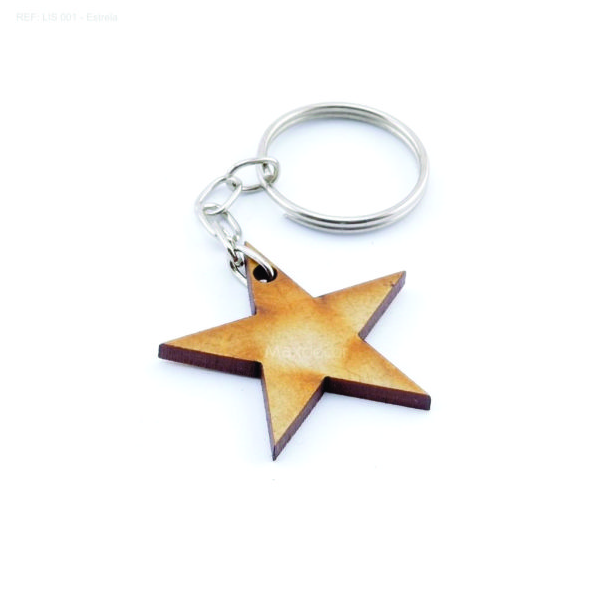 Chaveiro Madeira Estrela