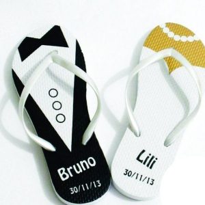 Chinelo personalizado casamento