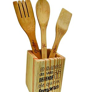 Kit 60 Colheres de pau Personalizadas