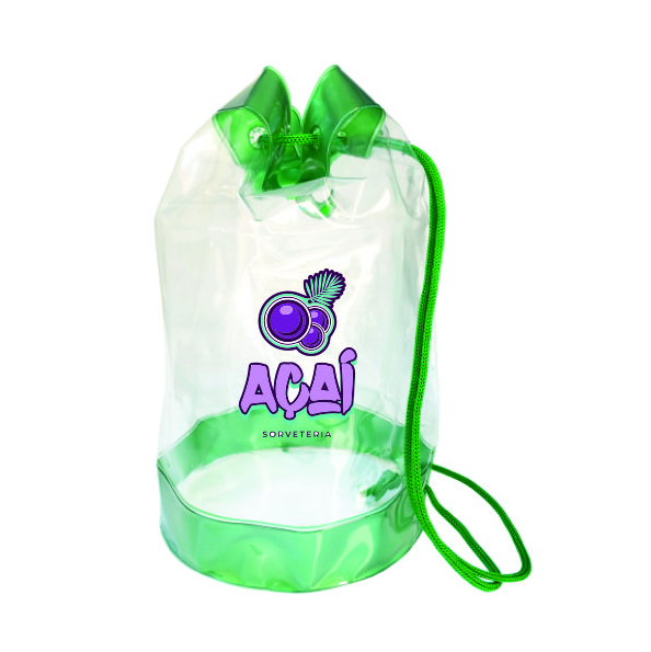 Mochila Plástica com Cordão em Várias Cores