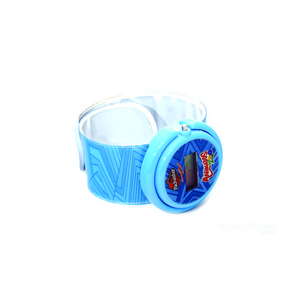 Pulseira bate-enrola em vinil com Relógio