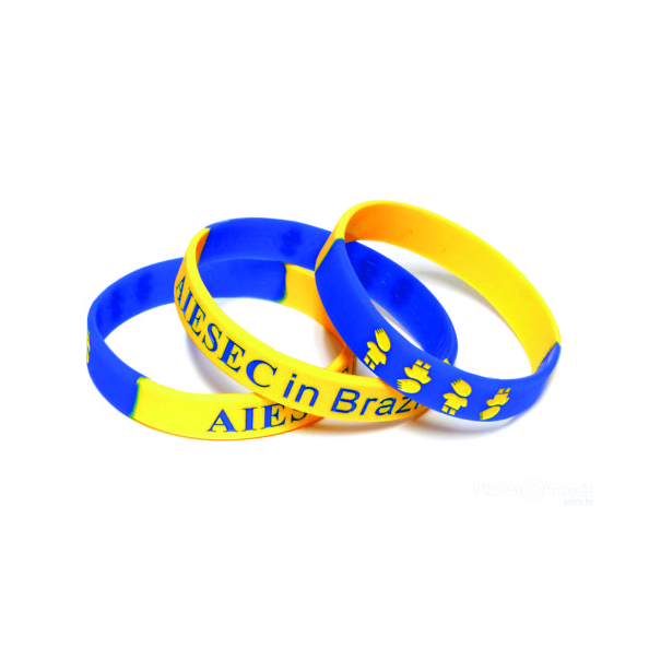 Pulseira de silicone bi-color customizada