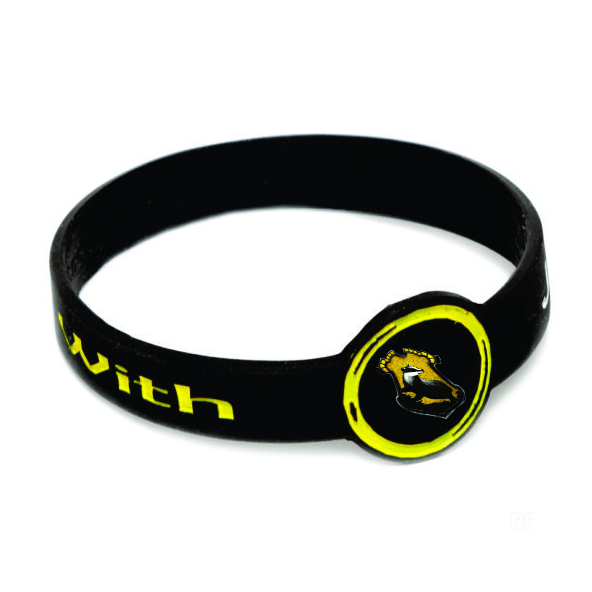 Pulseira de silicone com brasão circular