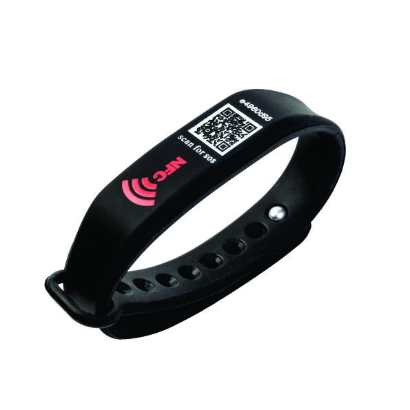 Pulseira de silicone com chip RFID NFC Personalizada