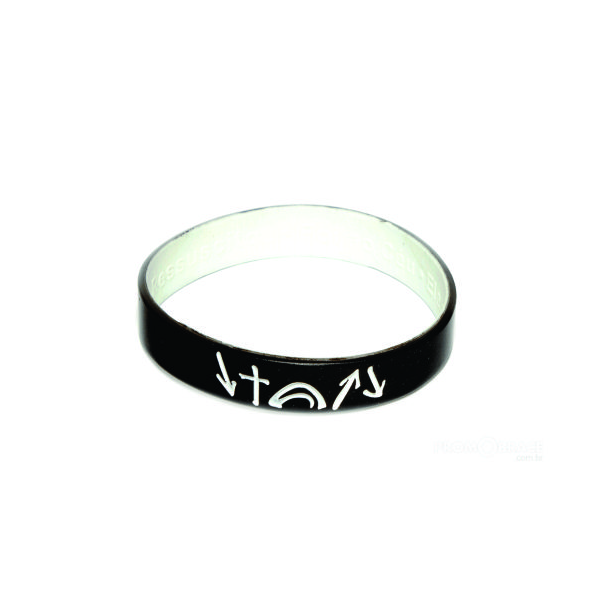 Pulseira de silicone com dupla gravação