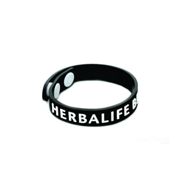 Pulseira de silicone com fecho de pressão ajustável