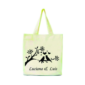 Sacola de Algodão de Casamento Personalizada