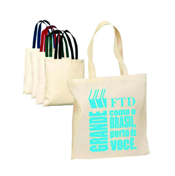 Sacolas Ecobag em Algodão Cru Personalizadas