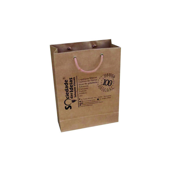 Sacolas Papel Personalizadas Com Logo 18x09x22