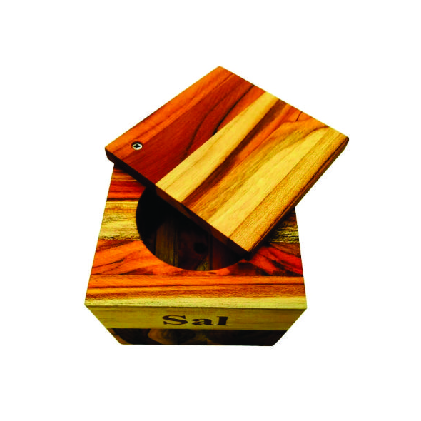 Saleiro Farinheira Personalizado Madeira Teca Anti Umidade