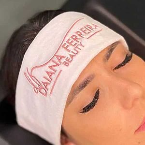 Faixa De Cabelo Personalizada Com Logomarca Bordada Rosé