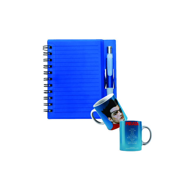 Kit caderno caneta e caneca
