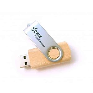 Pen Drive Bambu Giratório Personalizado Brinde