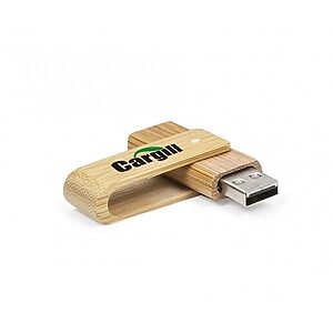 Pen Drive Bambu Giratório Brindes