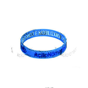 Pulseira de borracha com gravação em baixo relevo