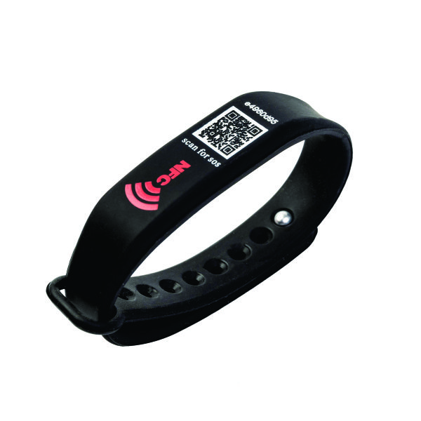 Pulseira de silicone com chip RFID NFC Personalizada