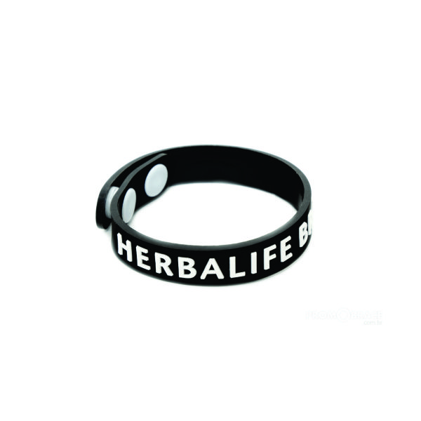 Pulseira de silicone com fecho de pressão ajustável