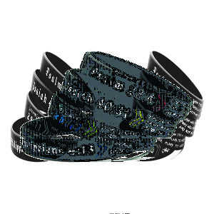 Pulseira de silicone com gravação em baixo relevo
