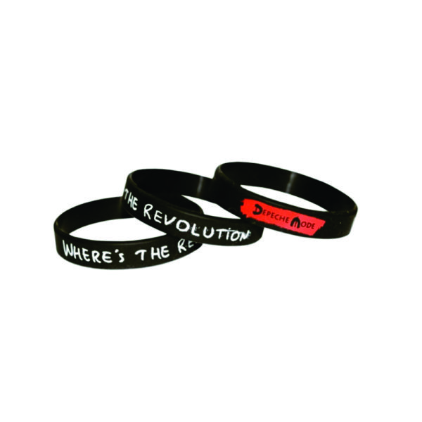 Pulseira de silicone com gravação em baixo relevo com cor