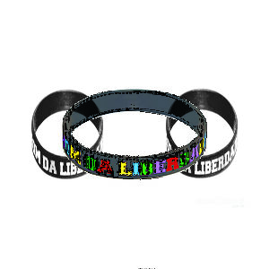 Pulseira de silicone com mensagem multicolorida