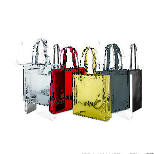 Sacolas Metalizada Gravada 45 Peças Preta