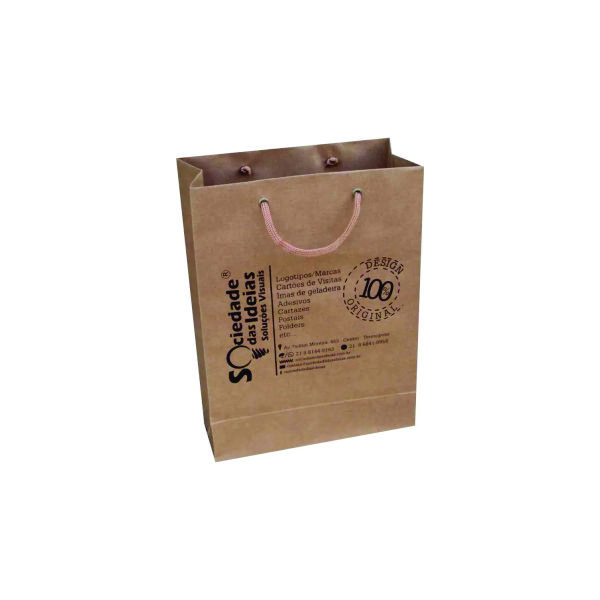Sacolas Papel Personalizadas Com Logo 18x09x22