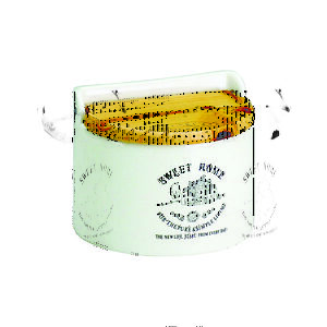 Saleiro de Parede Reto Porcelana Tampa Madeira 700 grs sal