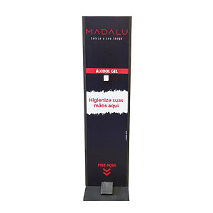 Totem Porta Álcool em Gel Personalizado