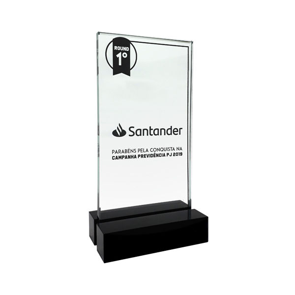 Troféu vidro personalizado