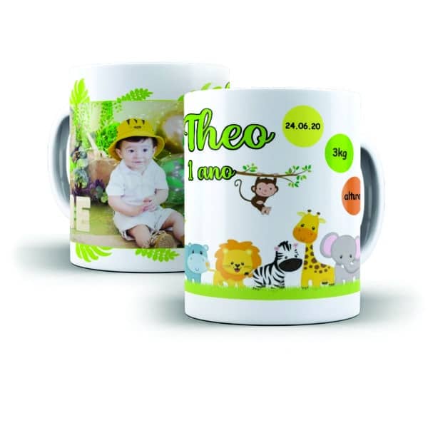Xicara de Porcelana Personalizada Safári