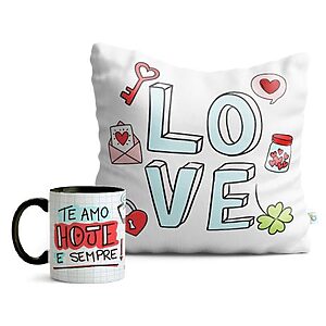 kit almofada e caneca dia dos namorados